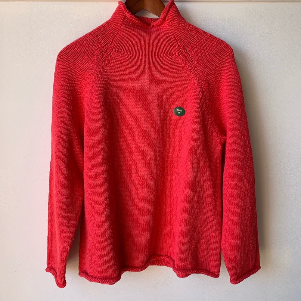 NEW L.L. Bean pomegranate mock neck sweater